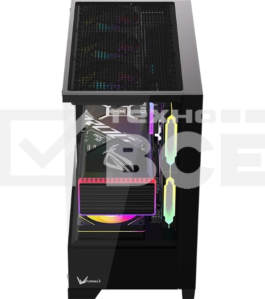 Компьютерный корпус AeroCool/Formula Crystal Z1M Plus FR черный без БП mATX 5x120мм 2xUSB 3.0 1xUSB3.1 audio bott PSU