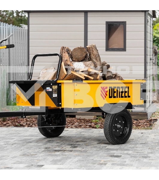 Прицеп для мотоблока Denzel TT-500, оцинк., груз. 500 кг, рег. сцепка, колеса 4.00-10, в упаковке