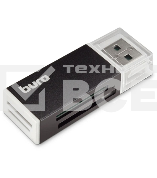 Кард-ридер Buro BU-CR-3104/черный/MMC/MS/MS Duo/MS Pro/RS-MMC/SD/SDHC/TF/mini-SD/USB 2.0/пластик