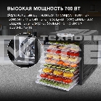 Сушка для фруктов и овощей Hyundai HYFD-1802 27под. 700Вт черный, фото6