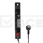 Сетевой фильтр Гарнизон 5р, 10А, 2xUSB, 1.8м, ур.защиты 4, черный, пакет, фото 1