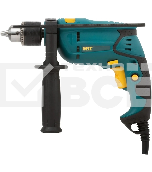 Дрель ударная FIT ID-501 500 Вт, 0-2900 об/мин, КлП 10 мм, 1,6 кг, рез. накл, коробка