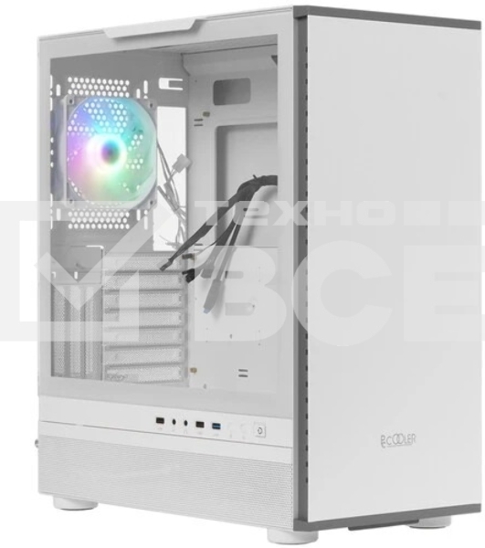 Компьютерный корпус  PCCooler IE200 WH, Tempered Glass Full Tower, белый, TG, SPCC, 1x120mm ARGB E-ATX, ATX, mATX, mITX 180/380/220mm 4x2.5