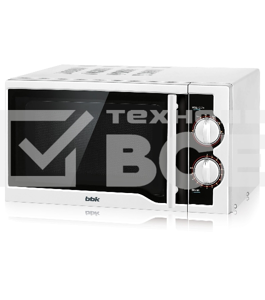 Микроволновая печь BBK 20MWS712MWB белый, 20 л, 700 Вт, переключатели - поворотный механизм