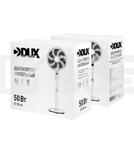 Вентилятор напольный DUX 7 лопастей, д/у управление, 50Вт белый 60-0221