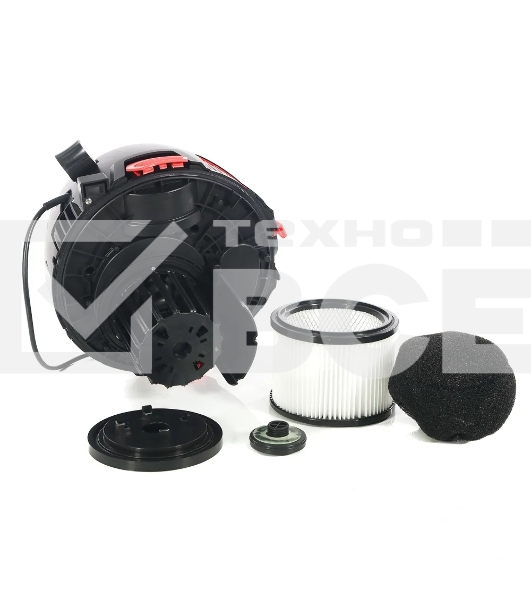 Строительный пылесос INTERSKOL PU-20/1400P серый, 230/1400 Вт, уборка сухая/сбор воды/выдув, пылесборник мешок/контейнер, 20 л