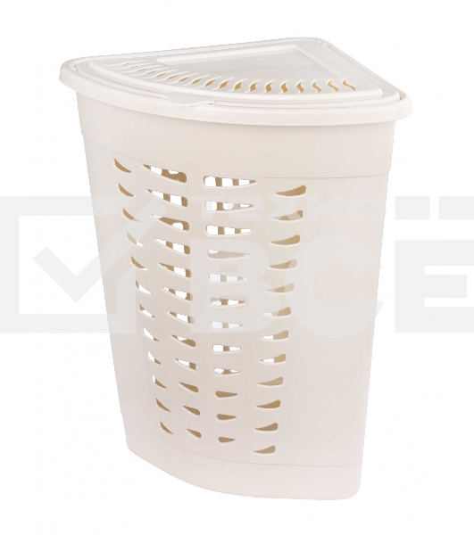 Корзина для белья Альтернатива М1364 угловая, 45 л, слоновая кость