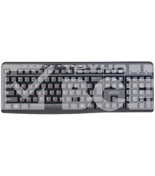 Клавиатура проводная Perfeo PUSH Multimedia, USB, черная