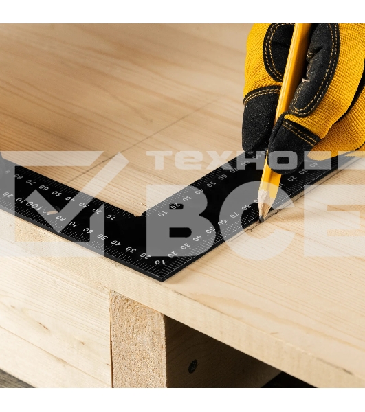 Угольник Denzel 400 х 600 мм, алюминиевый, лазерная гравировка