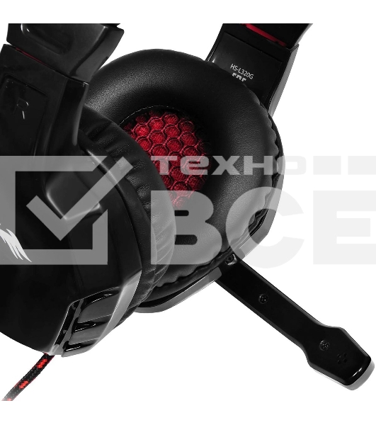 Гарнитура проводная с микрофоном Oklick Phoenix HS-L320G черный/красный 1.9м мониторы оголовье (NO-3000)