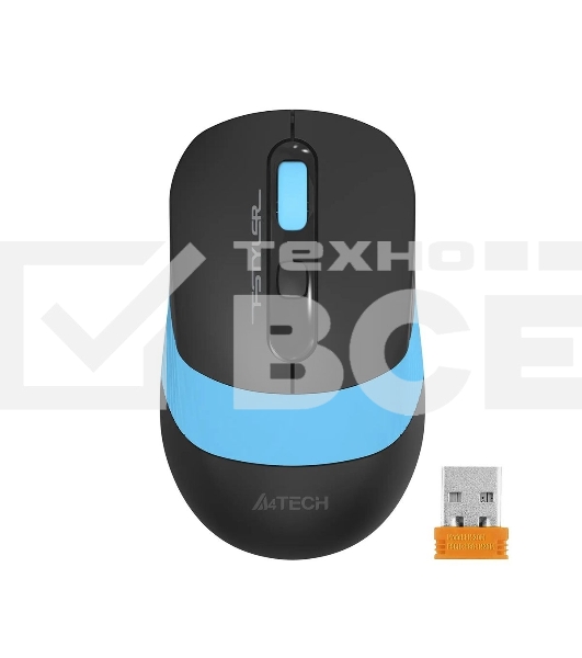 Мышь беспроводная A4Tech Fstyler FG10 черный/синий, 2000 dpi, радиоканал, USB, кнопки - 4