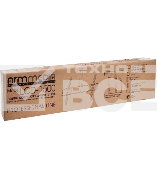 Кронштейн для телевизора Arm Media LCD-1500 черный, 26'-65' макс. 50 кг, потолочный, наклон