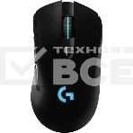 Мышь игровая Logitech G703 Lightspeed черная, сенсор 100-25600dpi (Hero25K), беспроводная 2.4GHz + USB 1,8м, 5 программируемых кнопок + колесо прокрутки, RGB-подсветка, под правую руку, фото 1
