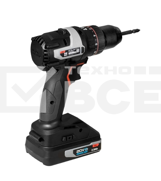 Дрель-шуруповерт Deli DE-CZ20-1D2, Аккумуляторная, 20В, 2 АКБ, Ударная, Сумка