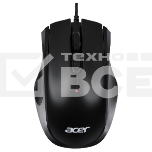 Мышь проводная Acer OMW020 черный, 1600 dpi, USB, кнопки - 4