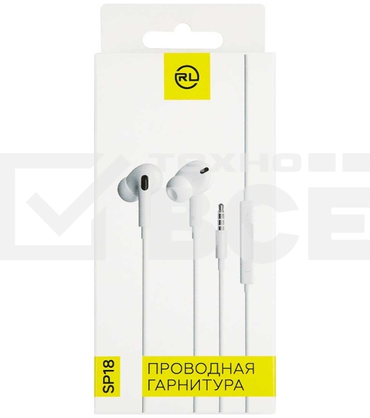 Наушники-гарнитура Red Line Stereo Headset SP18, белые