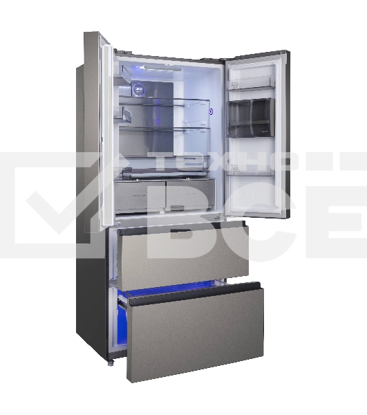 Холодильник Korting KNFF 82535 X нержавеющая сталь трехкамерный 354/186л морозилка снизу