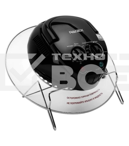 Аэрогриль RAGEX R201-000 черный, 1400 Вт, 12 л, механическое управление, 5 программ