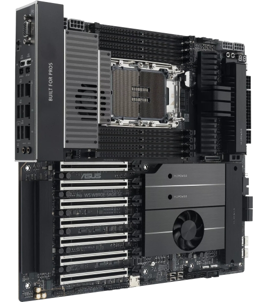 Серверная материнская плата ASUS PRO WS W890E-SAGE SE, LGA 4710-2, Intel W890, 8xDDR5, 4xSATA, 4xM.2, 7xPCIe 5.0 x16, 1xVGA, 2x10Gb LAN, IPMI, 2xUSB-C 40Gbps (USB4 / Gen3x2), 6xUSB-A 10Gbps, 2x3.5 мм, 7.1, EEB