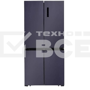 Холодильник  LEX LCD450BmID синий металлик трехкамерный 288/129л морозилка снизу Side-by-Side