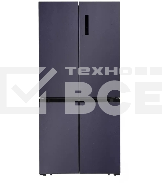 Холодильник  LEX LCD450BmID синий металлик трехкамерный 288/129л морозилка снизу Side-by-Side