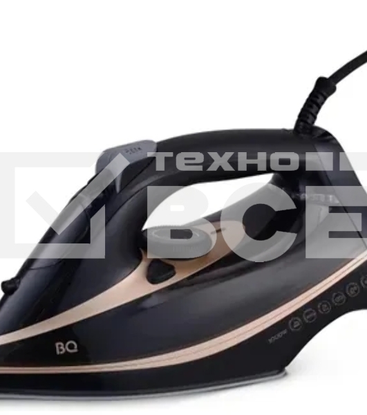 Утюг BQ SI1004 Black-Golden, Мощность 3000 Вт, Резервуар для воды 380 мл, Постоянная подача пара 40 г/мин, Паровой удар 200 г, Керамическое покрытие EasyGlidePRO, Защита от перегрева, Вертикальное отпраивание, Индикация готовности к работе, Мерный стакан 