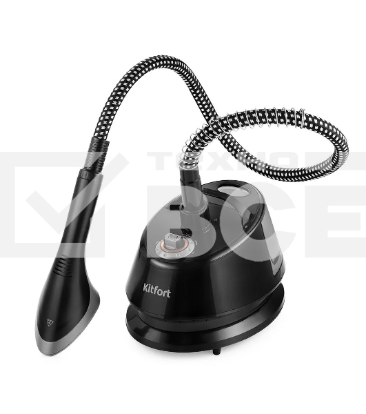 Отпариватель Kitfort КТ-9112 черный/серебристый, 1580 Вт, 32 г/мин, 1.35 л