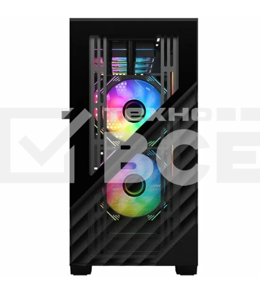 Компьютерный корпус 1STPLAYER DK D7 Black / mATX / 3x120mm LED fans / D7-BK-3F1