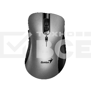 Мышь беспроводная Genius Ergo 8100S AI серебристо-серый, 1600 dpi, радиоканал, USB, кнопки - 6