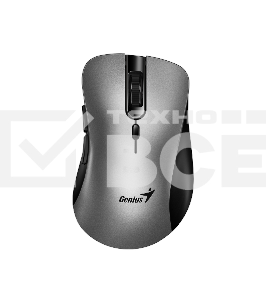 Мышь беспроводная Genius Ergo 8100S AI серебристо-серый, 1600 dpi, радиоканал, USB, кнопки - 6