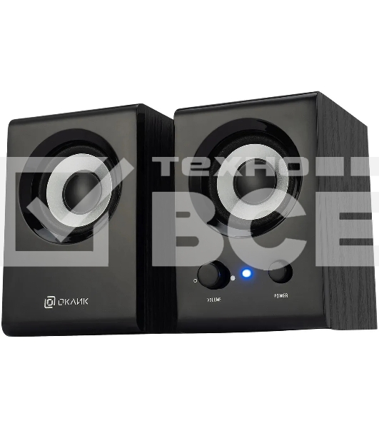 Колонки Oklick OK-160 2.0 черный 6Вт