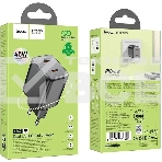 Сетевое зарядное устройство Hoco N42 Elogiado 45W 3A+2.25A (PD+QC+AFC) 2xUSB type-C универсальное черный, фото2