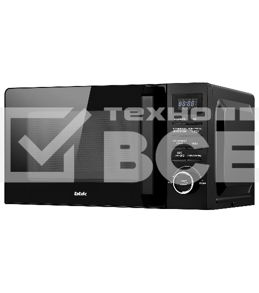 Микроволновая печь BBK 20MWS-723T/B черный, 20 л, 700 Вт, переключатели - тактовый/кнопки