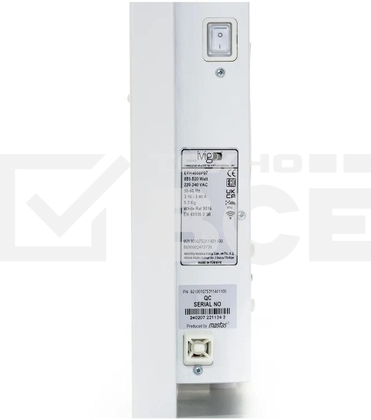 Конвектор IVIGO EPK-Pro Wi-Fi EPK4550P07, белый, 750 Вт, 8 м2, с терморегулятором, Wi-Fi