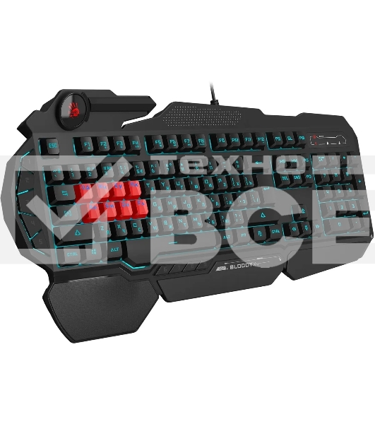 Клавиатура A4Tech Bloody B318 Black USB Multimedia Gamer LED (подставка для запястий)