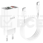 Сетевое зарядное устройство HOCO (6931474769824) C100Aaa 1USB+1Type-C 3.0A QC3.0 PD 20W, белый, фото3