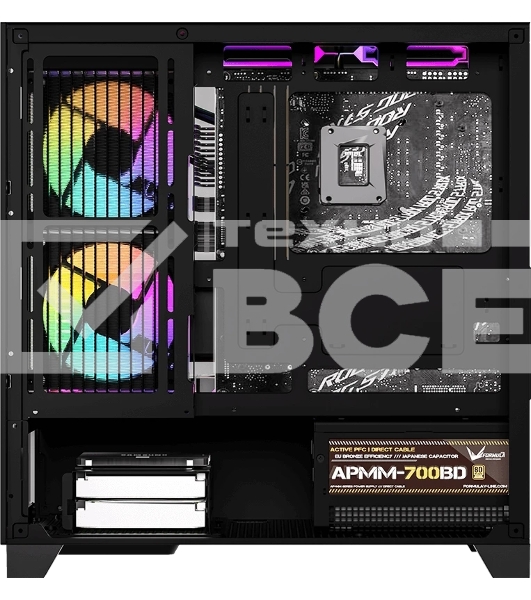 Компьютерный корпус AeroCool/Formula Crystal Z1M Plus FR черный без БП mATX 5x120мм 2xUSB 3.0 1xUSB3.1 audio bott PSU