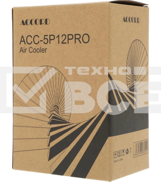 Устройство охлаждения(кулер) Accord ACC-5P12PRO ARGb Soc-AM5/AM4/1200/1700/1851 серебристый/черный 4-pin 31dB Al+Cu 220W 525gr brown box