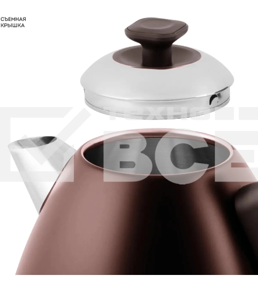 Чайник электрический Galaxy Line GL 0343, горький шоколад, металл, 2200 Вт, 1,7 л