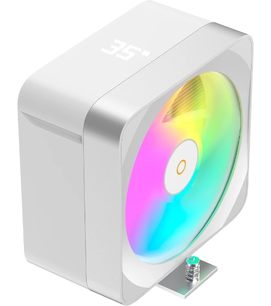 Кулер для процессора Ocypus Delta A40 EX WH Digital, 120мм ARGB FAN, Top Display Panel, 4 HEAT PIPES, 4-PIN PWM, 500-1800 RPM, 29DBA, HYDRO BEARING, LGA115X/1200/1700/18XX, AM4/AM5