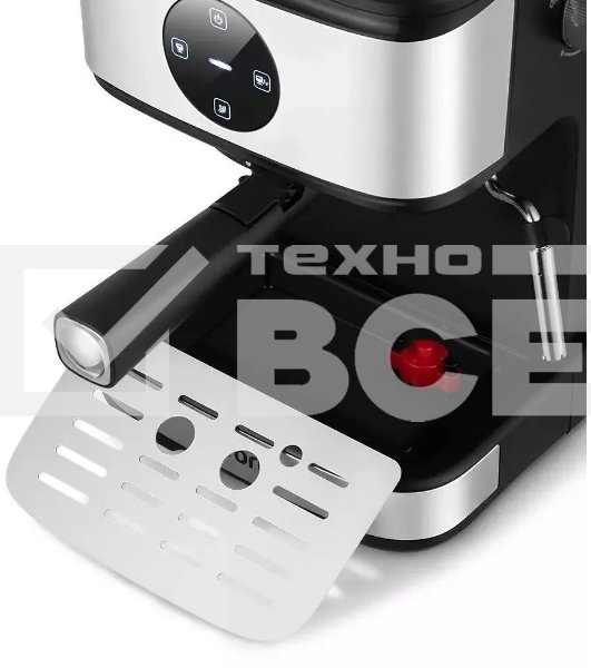 Кофеварка рожковая Kitfort КТ-7224 нержавеющая сталь/черный, исп. кофе - молотый, 1.5 л, 1100 Вт, 15 Бар.