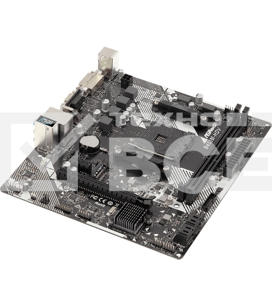 Материнская плата ASRock B450M-HDV R4.0, AM4, AMD B450, 2xDDR4, 4xSATA, 1xM.2, 1xPCIe 3.0 x16, 1xDVI-D, 1xHDMI, 1xVGA, 1x 1Gb LAN, 3x3.5 мм, 7.1, mATX