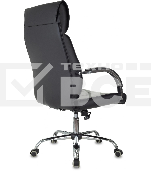 Кресло руководителя Бюрократ T-8010SL/BLACK черный, искусственная кожа, крестовина хром