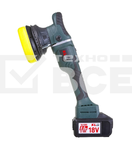 Профессиональная бесщеточная полировальная машина аккумуляторная KLPRO KLPS18B-80 (18В, Li-ion-2шт, 8.0А·ч, 125мм, М14, 2000-4800 об/мин З/У,сумка)