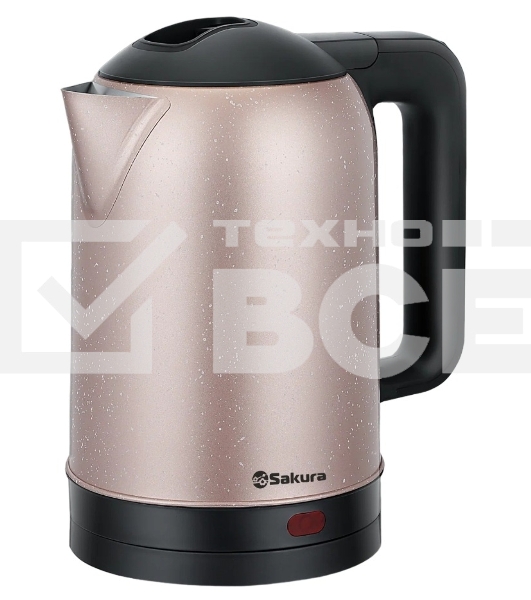 Чайник электрический Sakura SA-2121CD 2л, нержавейка, шампань/крап