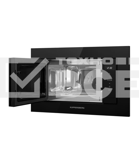 Встраиваемая микроволновая печь Kuppersberg HMW 622 B, ВхШхГ 390х595х315, объем 20 л, мощность 800 Вт, 5 уровней мощности, гриль, 6 автоматических программ, размораживание, сенсорное управление, цвет черный