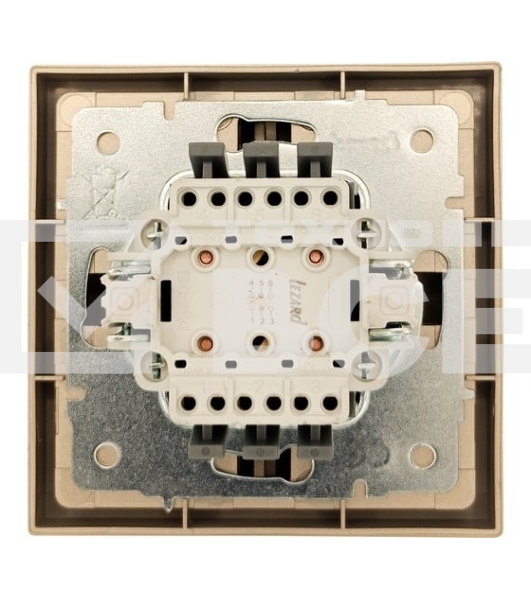 Выключатель проходной 2-кл. СП ZIMA IP20 10А безвинт. зажим зол. LEZARD 704-3688-106QC