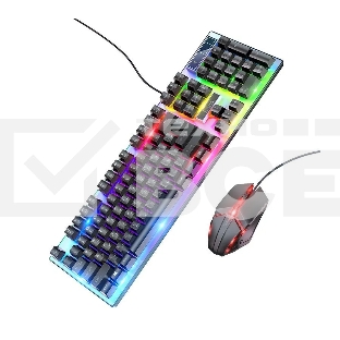 Комплект клавиатура+мышь Hoco GM18 Luminous проводной, USB, 1200 DPI, чёрный