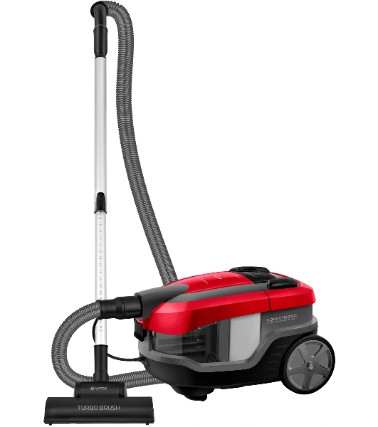 Пылесос Vitek VT-1830 красный/черный, 350/1800 Вт, уборка сухая/влажная, пылесборник аквафильтр 4 л