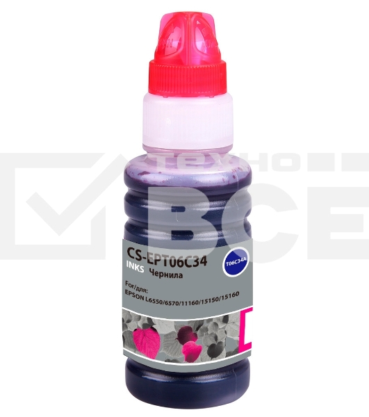 Чернила Cactus CS-EPT06C34 №112 пурпурный пигментный 70 мл для Epson L6550/6570/11160/15150/15160
